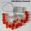 Halloween 20/40/80LED String Lights USB+Battery-Powered Spooky Pumpkin Lanterns Fairy Lights Outdoor Home Party Decorations
