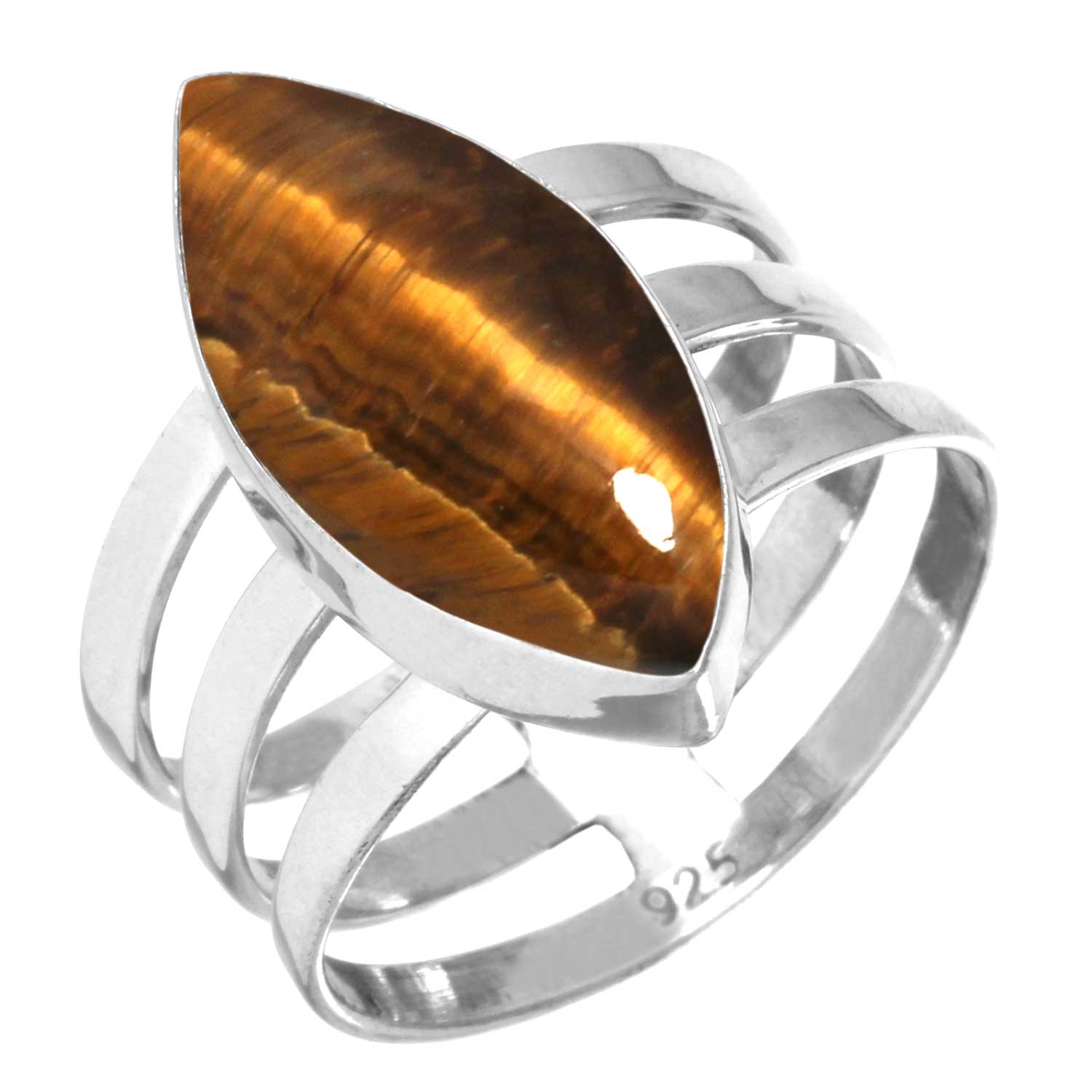 

Кольцо из стерлингового серебра 925 пробы Женское Драгоценный камень Ручная работа Ювелирное изделие Подарок на День дружбы Малахит Лунный камень Розовый кварц Красный камень Дымчатый топаз Тигровый глаз Коктейльное 12 глаз тигра