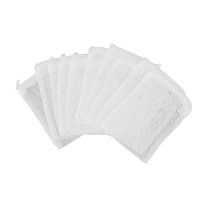 10pcs Fish   Filter Bags Nylon Fine Mesh Net Bags Ceramic Rings Mesh Bags with   for Aquarium