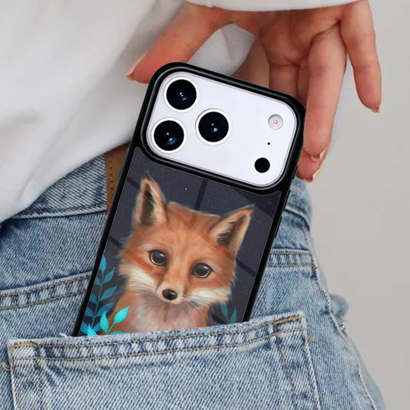 Cute Animal Fox Phone Case for iPhone 16e 15 14 13 12 17 Pro Max Plus Air 17pro Cover Coque