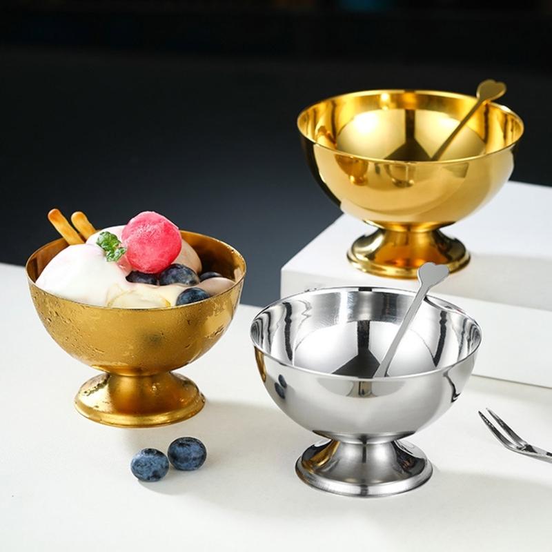 Outdoor Picnics Essential Portable Nonrust Steel Bowl for Salads Ice Creams Easy Cleaning Sturdy Multipurpose Design