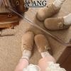 Cow anti-velvet cm thick-soled height-increasing women's shoes autumn new bag head half-drag wear lazy shoes