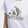 Adidas Letter Print Crew Neck Fitted Straight Short Sleeve T-Shirt Women Tops White H52233