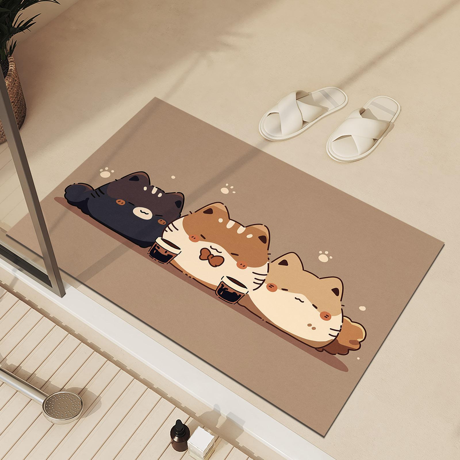 

Коврик для ванной с рисунком из аниме, нескользящий, для ног, суперабсорбирующий, быстросохнущий, для душа, туалета, коврик для двери, моющийся 40cmx60cm