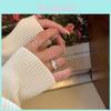 Trendy Adjustable Open Ring For Women Stylish Minimalist Design Geometric Copper Jewelry 2022 Chic Winter Accessory