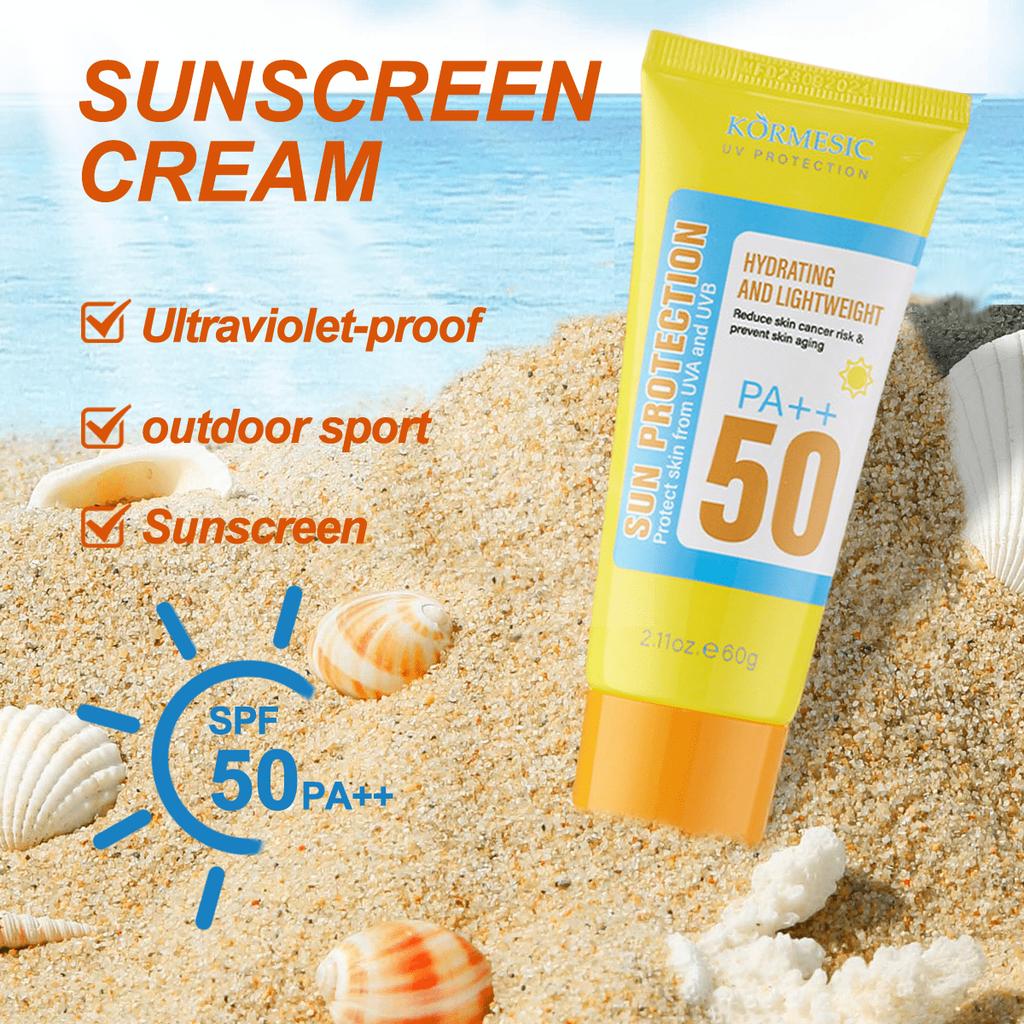 Feuchtigkeitsspendende Sonnencreme UV-schützend Erfrischend Nicht fettend Wasserfest Schweißfest für Gesicht Körper