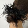 Ostrich Feather Hair Scrunchie Feather Hair Tie Hair Rope Headpieces for Women