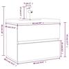 VidaXL Vanity Unit with Integrated Basin Under-Sink Cabinet Bathroom Storage Unit Home Sonoma Grey Wood 3152871