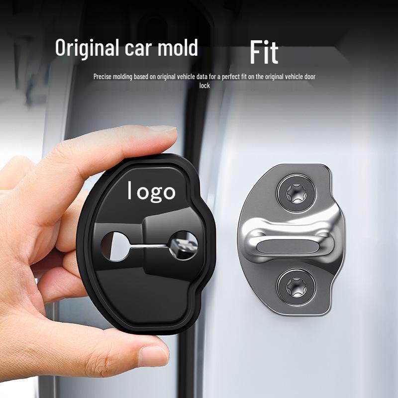 Tesla Door Lock Shock Absorbing Pad for Model 3/Y/S/X - Refreshed Car Door Lock Buckle Cover