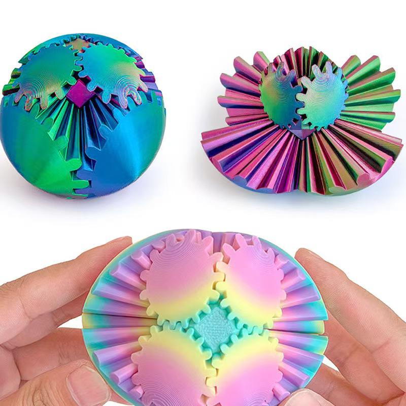 3D Printed Decompression Gear Ball Finger Flower Magic Cube Model Figurine