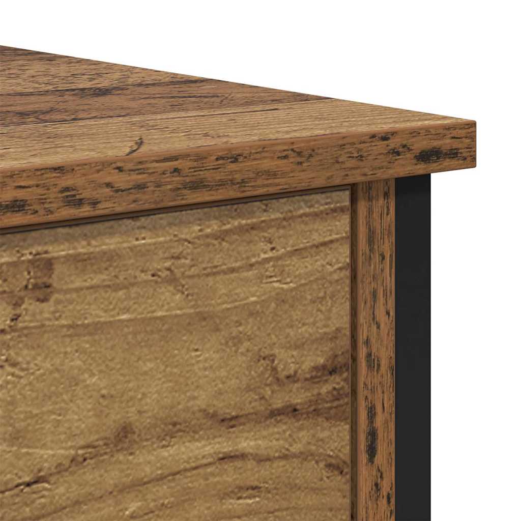 Nightstand Set of 2 Reclaimed Wood Look 34 X 35.5 X 45 Cm Engineered Wood