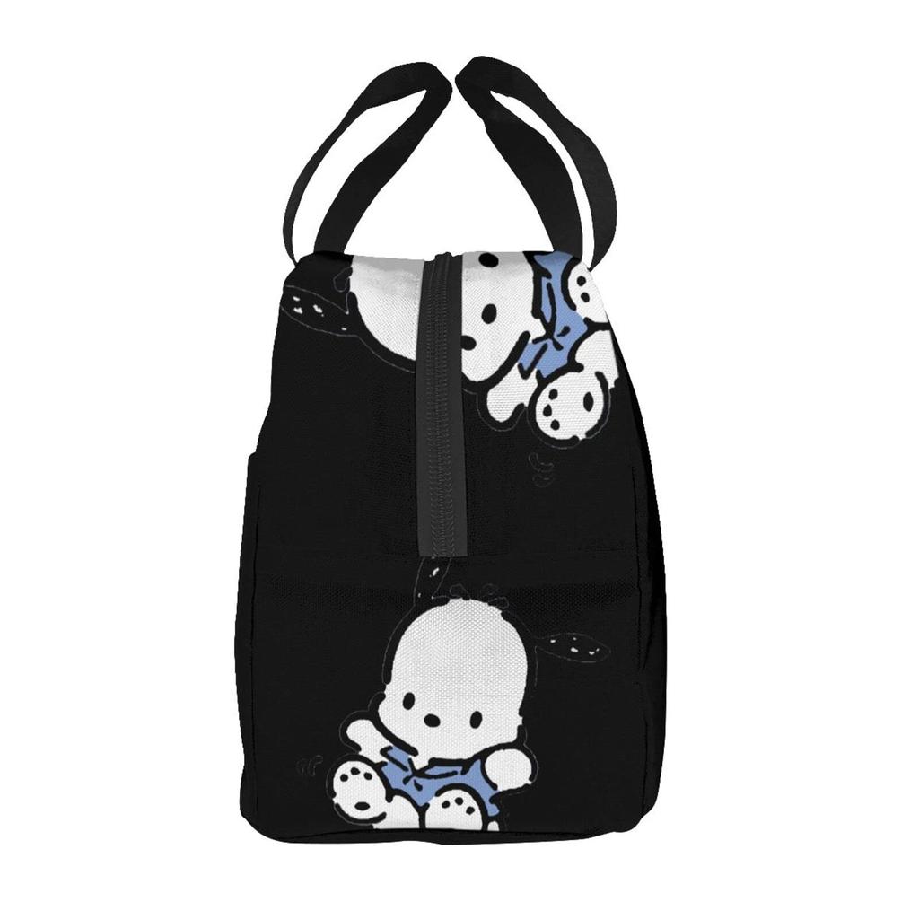 Pochakko Insulated Lunch Bag with Clasp Bento Cooler Bag with Soft Cooler Bag Closure, Black, Box, Insulated, Zipper, Compact, Bag, Tote/Eco