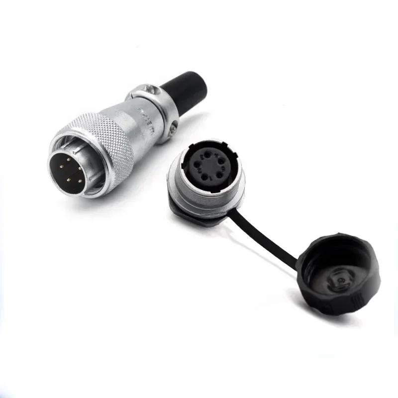 WEIPU WS16 TQ+ZM LED Light M16 Electrical Avaition Connector 2 3 4 5 7 9 10 Pin Adapter Male Plug Female Socket Rear Nut Seat
