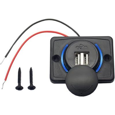 Car Socket 2 USB Charger Socket Adapter 12V / 24V Motorcycle Car Ship Installation