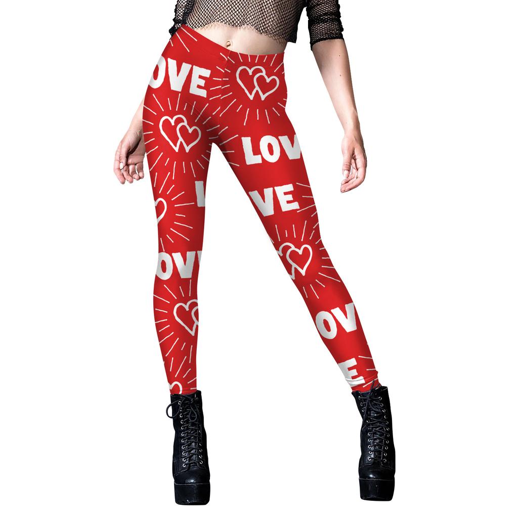 New Women's Pants Western Valentine's Day Love Printed Yoga Leggings