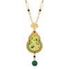 New Set Of Jewelry Necklace Water Droplet Bracelet Butterfly Shaped Enamel Craftsmanship Retro Chinese Style Fashionable Women's