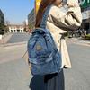 Rucsac școlar stil japonez leneș pentru fete, stil ins, student universitar, culoare solidă, rucsac simplu, rucsac retro din pânză spălată, băieți