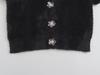2023 Winter Black Faux Fur Round Neck Knit Sweater Jacket for Women