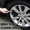 Car Tire Cleaning Brush Angled Spoke Brush Round Wheel Brush for Rim Wheel Cleaning Soft Bristles Non-Scratch Ergonomic Handle Automotive
