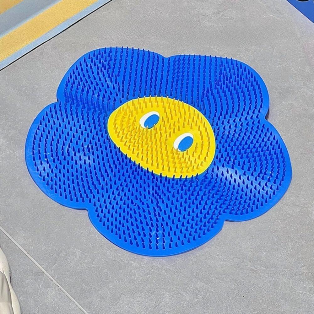 

Flower shape Bath Back Cleaner Suction Cup Bathroom Foot Massage Mat Durable Bath Foot Brush синій