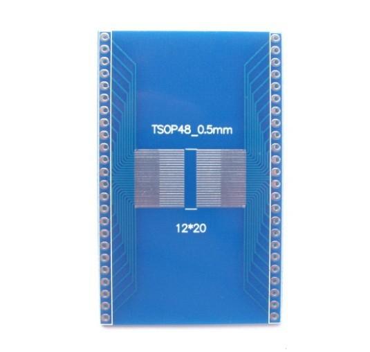 

Плата-адаптер TSOP48 до DIP48, крок 0,5 мм, гола плата PCB SOP48 10*10*2 білий