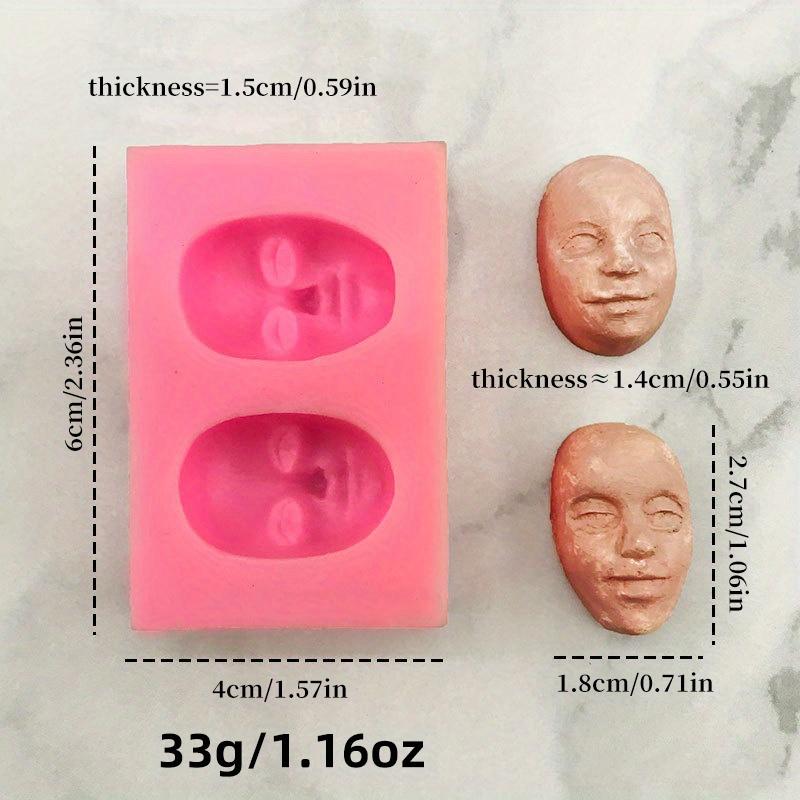 

1pc, 3D face shaped silicone mold - creative DIY baking mold, perfect for cake decoration, ice cubes, and polymer clay crafts рожевий