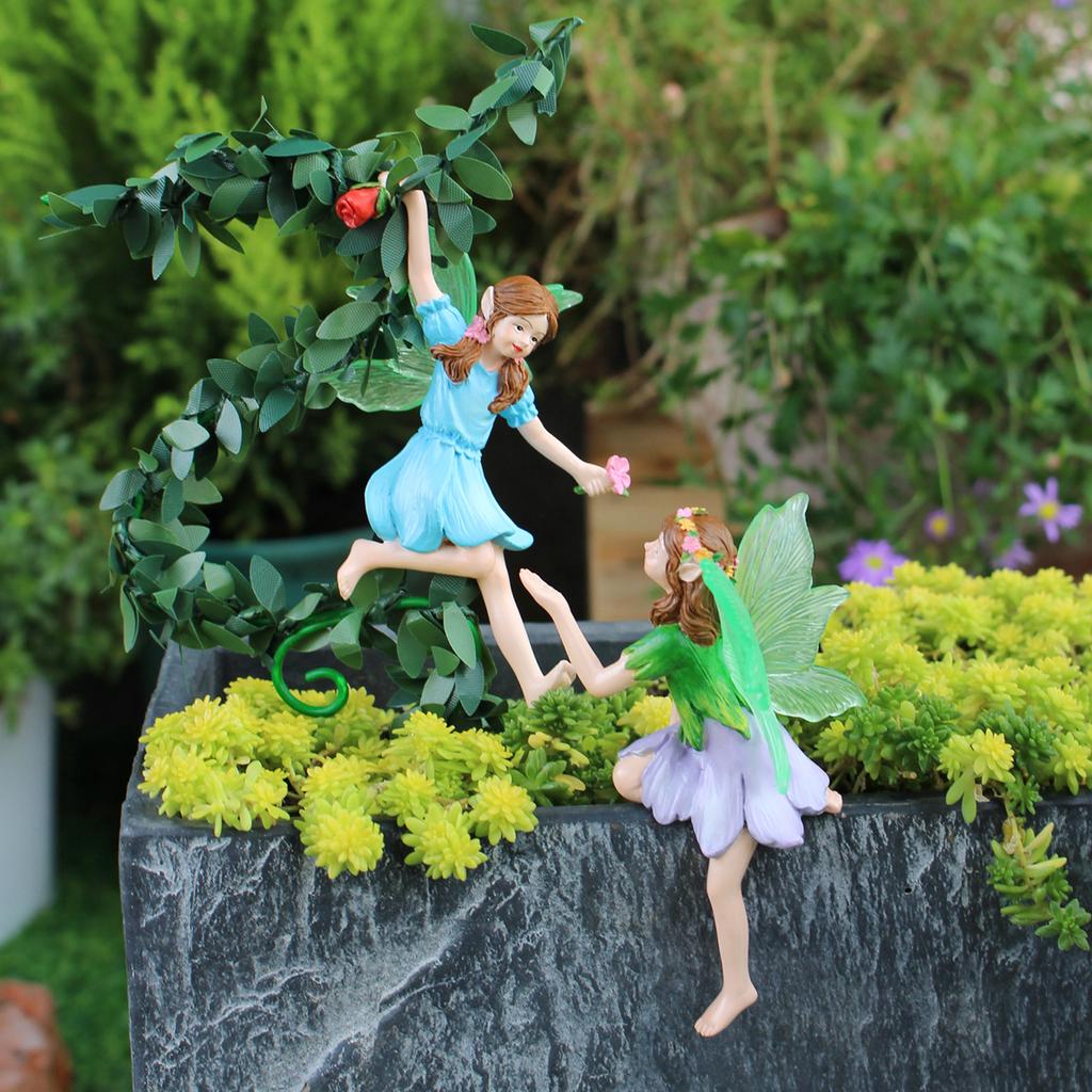 Outdoor Resin Flower Fairy Statue Flower Pot Decoration Home Outdoor Garden Valentine's Day Gift