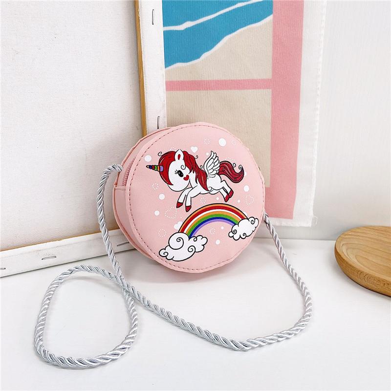 

Adorable Korean Style Cartoon Print Round Bag For Girls Cute Coin Purse Accessory