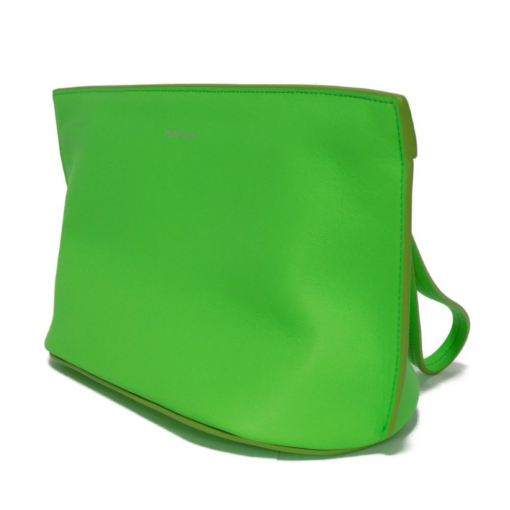 Used 9896 Logo Embossed Pouch 241390 7931, Foil Stamped, Light Green, Strap, Excellent Condition, New Logo, Lime,