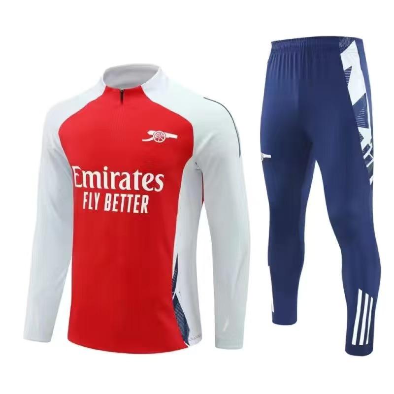 Höst Och Vinter Het Manchester United Träningsställ Arsenal Långärmad Halvdragkedja Fotbollströja Barns Vuxen Kostym