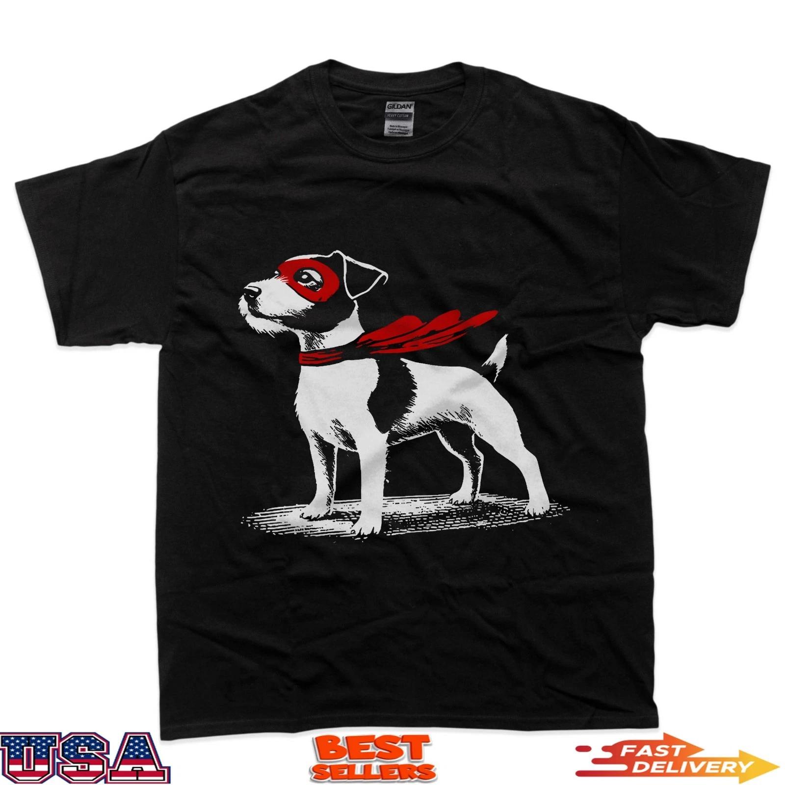 

Superhero Dog Cape Illustration Funny Loyal Pet Hero T-Shirt M