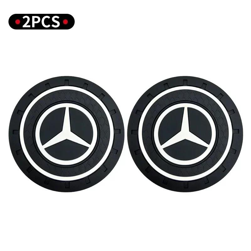 2025 For Mercedes-Benz 2pcs Non-slip Car Water Cup Rubber Mat For Mercedes Benz C180 C200 C260 C300 W108 W124 W126 W140 W168 W16