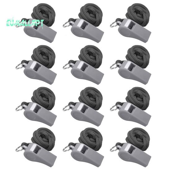 12 szt. kolorowych gwizdków sportowych smyczy głośny wyraźny dźwięk wysoki decybel kompaktowy przenośny