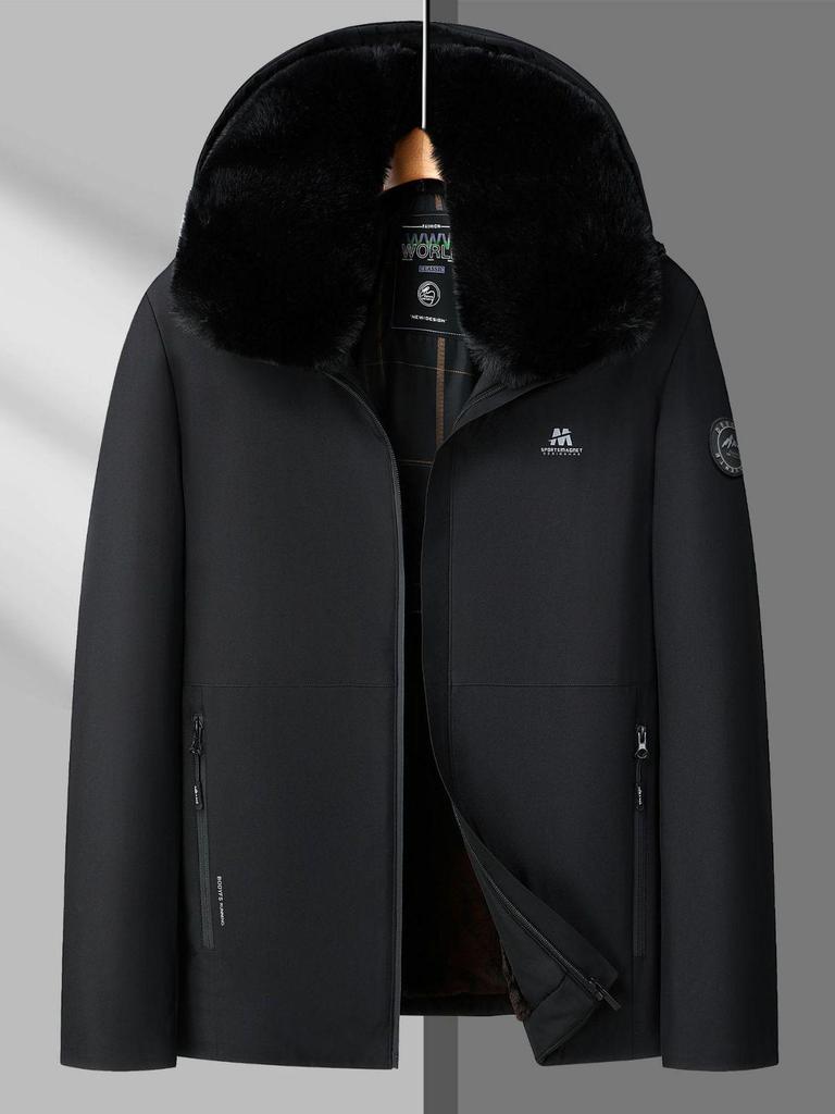 Men's Detachable Hat Cotton Winter Jacket – Thickened Warm Outerwear for Autumn/Winter