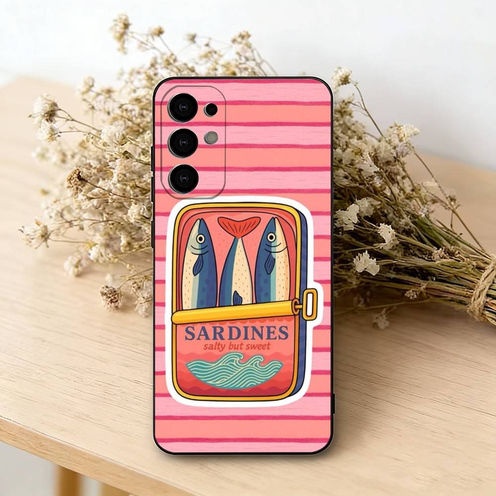 S-Sardines F-Fish Art Phone Case For Samsung S25,S24,S21,S22,S23,S30,Ultra,S20,Plus,Fe,Soft Silicone Black Cover