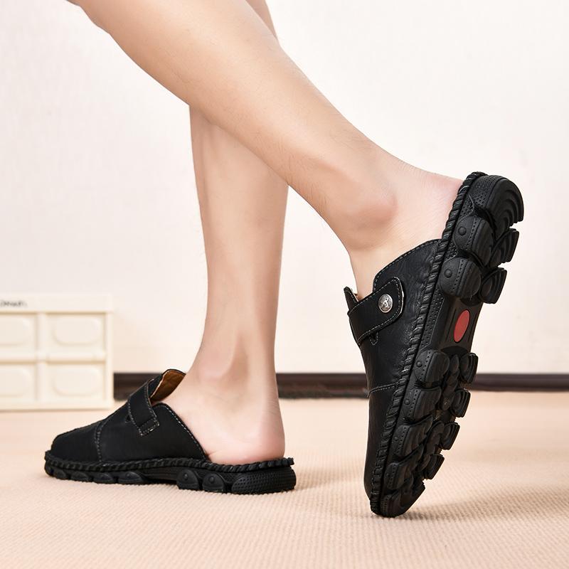 Summer Men's Leather Sandals Slippers Beach Sandals Outdoor Rubber Flip Flops Men Water Trekking Sandals
