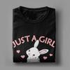Just A Girl Who Loves Bunnies Rabbit TShirt Summer   Cotton T Shirts For Men Hippie Design Tshirt Short Sleeve Vintage Tops