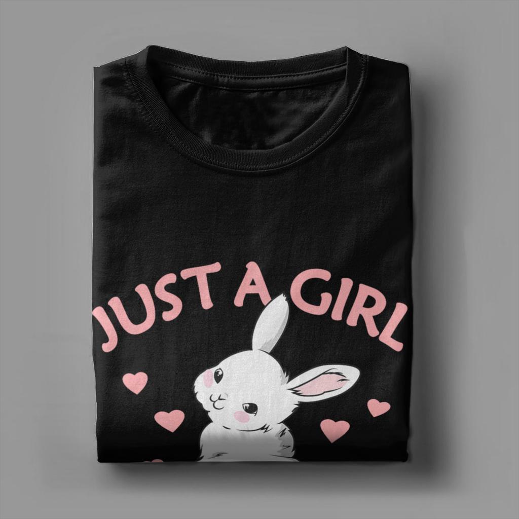 Just A Girl Who Loves Bunnies Rabbit TShirt Summer Cotton T Shirts For Men Hippie Design Tshirt Short Sleeve Vintage Tops