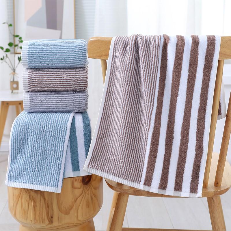 Japanese Style Gradient Striped Bathroom Towel - Strong Water Absorption Hand & Face Towel Unprinted Quality Towels