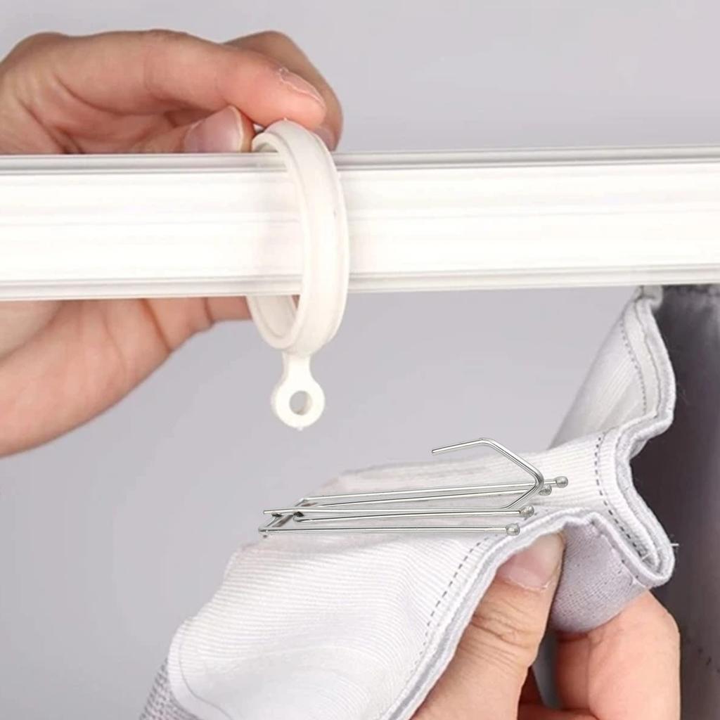 10-100pcs Curtain Tape Hooks Alloy Shower Curtain Cloth Clamp DIY Drapes Traverse Rod Slides Clasp Bathroom Pinch Pleat Clips