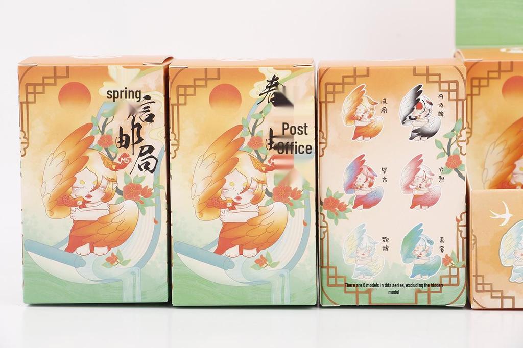 SM Series 6: Hand-Painted Bird Figurines - Parrot, Red-Crowned Crane, Flamingo & Bifang Blind Box Display