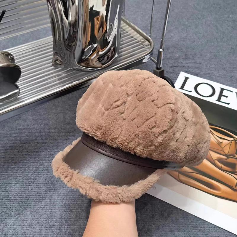 1pc Women Fleece Octagonal Beret Hat,leisure Warmth Versatile Solid Color Skull Cap,Suitable for Holiday Tralve and Daily Wear