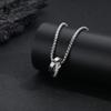 Men and Women Titanium Steel Zircon Necklace Personality Interlocking Double Ring Simple Hip Hop Sweater Chain Couple Jewelry