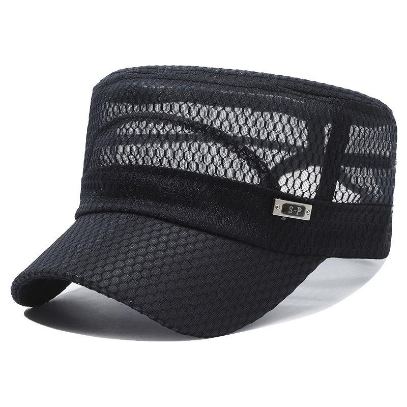 Mesh iron standard full network outdoor sunscreen hat casual flat top hat summer hat men's shading breathable summer