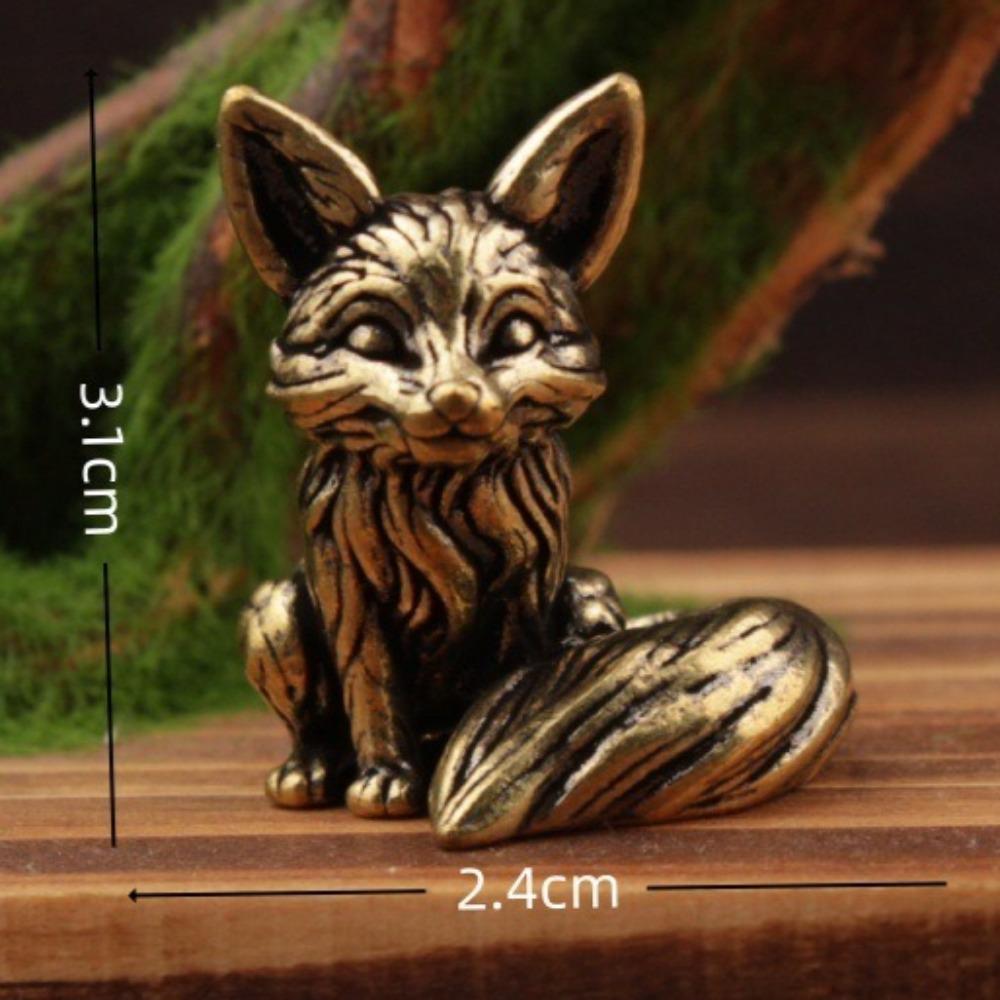 

Мини Милая Латунная Статуэтка Лисы Винтажная Статуэтка Имитации Животного Домашний Офисный Декор Украшение Металлическая Фигурка Реквизит Игрушка Подарок Дропшиппинг