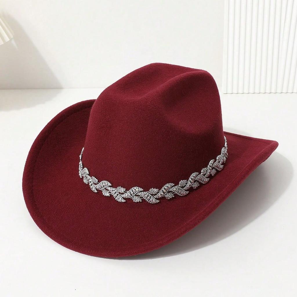 Western Cowboy Top Hat Men's and Women's Casual Top Hat Party Jazz Hat Felt Hat