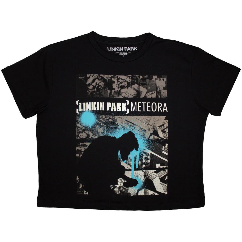 Linkin Park Damski Krótki Top Meteora Drip Collage Czarny (XL)