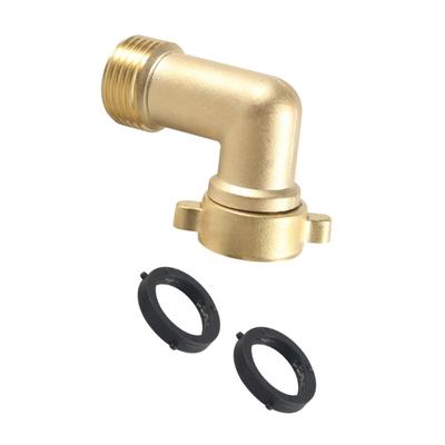 Installation sans outil Raccords coudés pour tuyau en laiton Adaptateur coudé Convient pour tuyaux de jardin de 3/4 pouce et accessoires d'extérieur