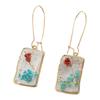 Dry Flower Drop Earrings Dried Flower Dangle Earrings Alloy Material Jewelry