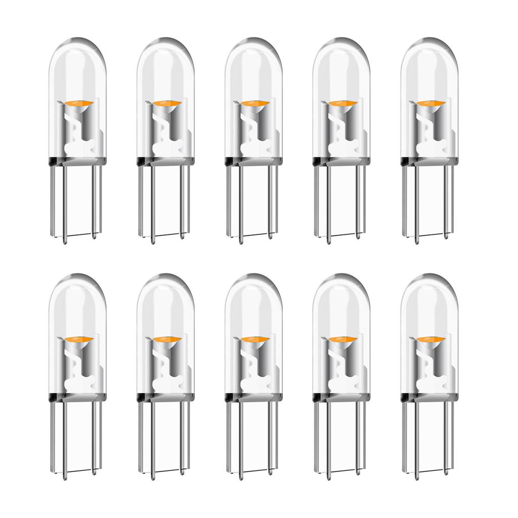 10pcs T5 LED Car Dashboard Lights Heat Resistant LED Dashboard Bulbs Vehicle Accessories Easy To Use for Night Driving